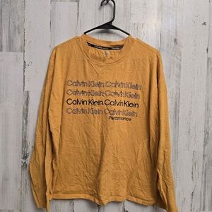 Calvin Klein Performance Mustard Long Sleeve Shirt Womens Plus Size 2X